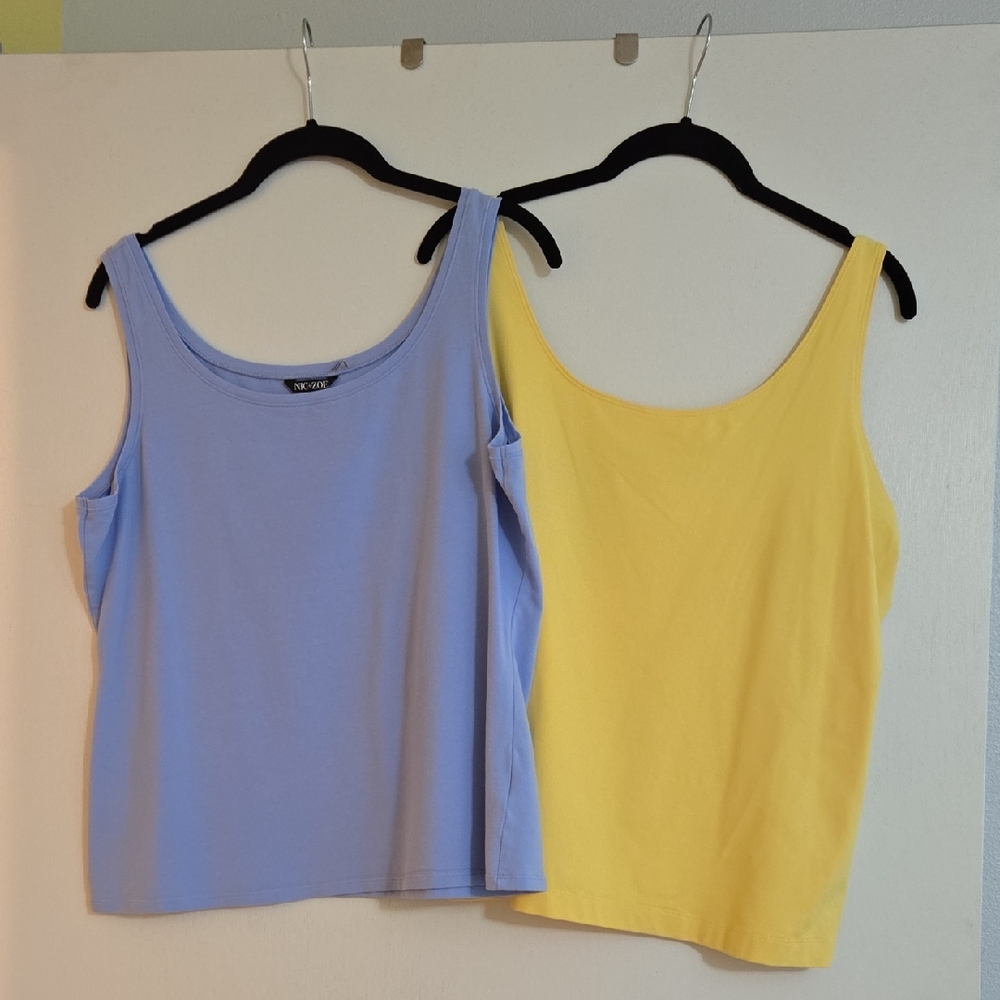 Set Of 2 Blue and Yellow Tank Tops